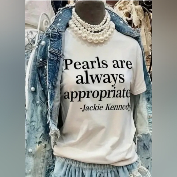 White Graphic Tee with Quote - Picture 1 of 6